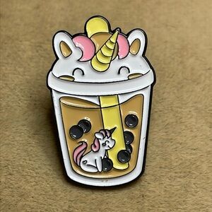 Unicorn Boba Tea Lapel Pin